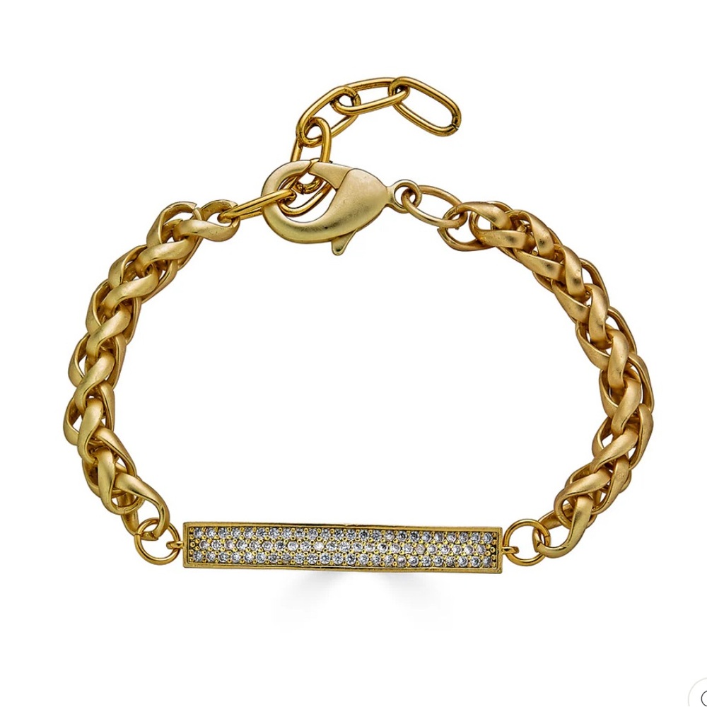 Matte Gold Pave Connector Bracelet 
By Loni Paul